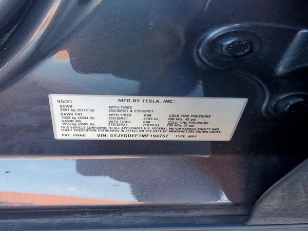 2021 TESLA MODEL Y