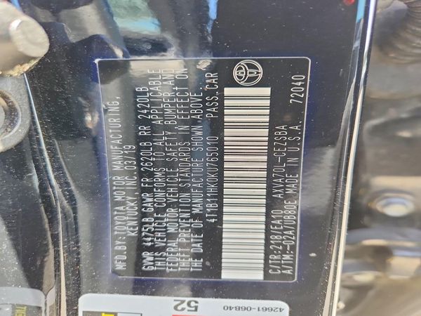 2019 TOYOTA CAMRY
