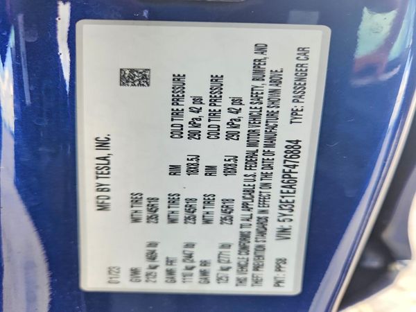 2023 TESLA MODEL 3