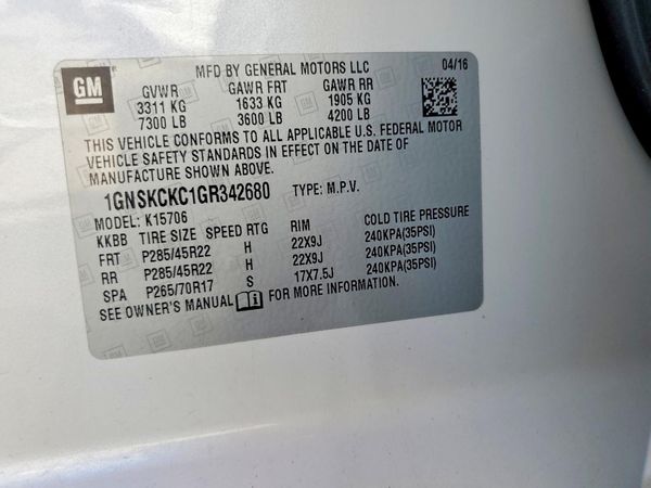2016 CHEVROLET TAHOE LTZ