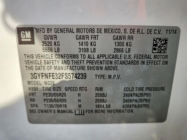 2015 CADILLAC SRX