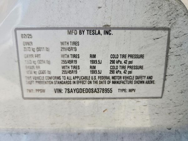 2025 TESLA MODEL Y