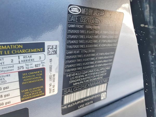 2021 LAND ROVER RANGE ROVER