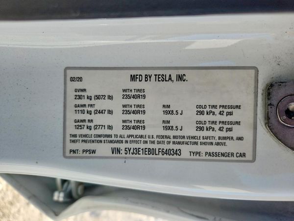 2020 TESLA MODEL 3