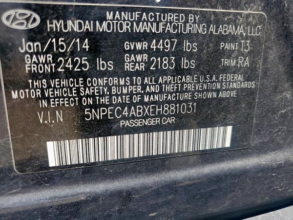 2014 HYUNDAI SONATA