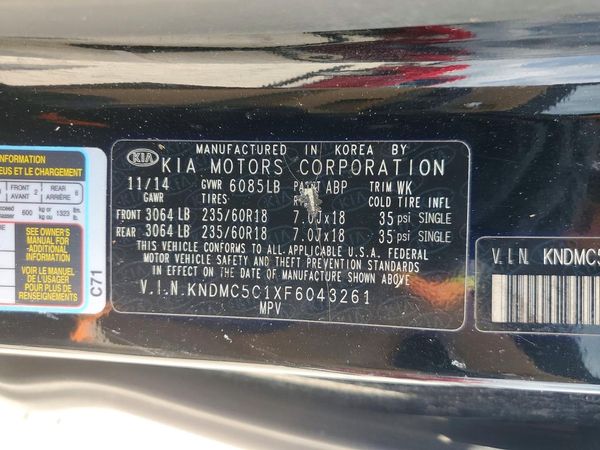 2015 KIA SEDONA GLS - Middle level