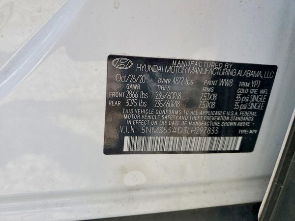 2020 HYUNDAI SANTA FE Limited