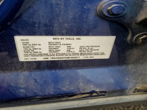 2022 TESLA MODEL Y