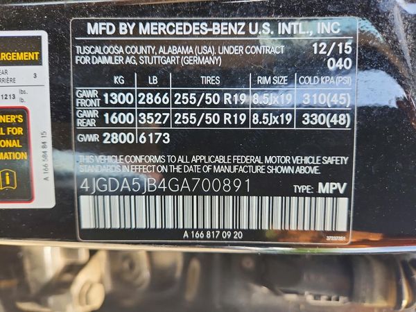 2016 MERCEDES-BENZ GLE