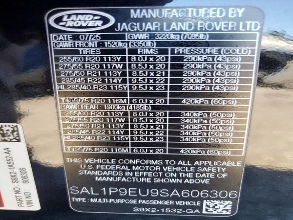 2025 LAND ROVER RANGE ROVER SPORT P360 SE