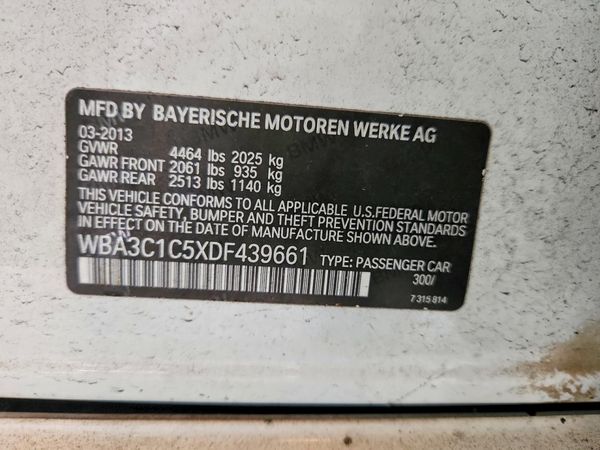 2013 BMW 3 SERIES — VINS