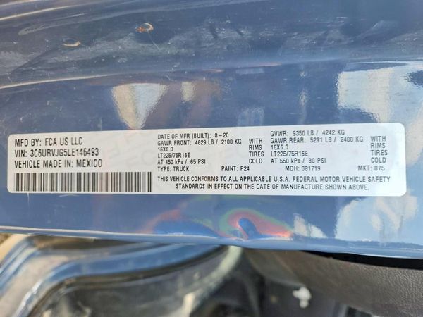 2020 RAM PROMASTER 3500 VF