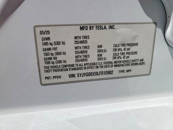 2020 TESLA MODEL Y