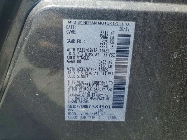2020 NISSAN PATHFINDER SV