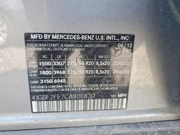 2012 MERCEDES-BENZ GL GL350 BLUETEC 4-MATIC