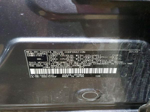 2013 TOYOTA RAV4 Sports — VINS