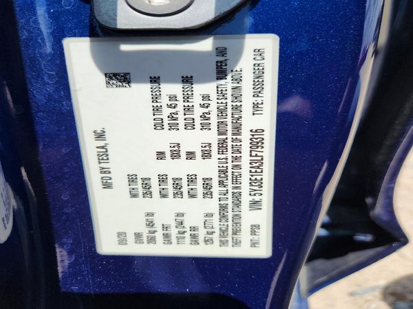 2020 TESLA MODEL 3