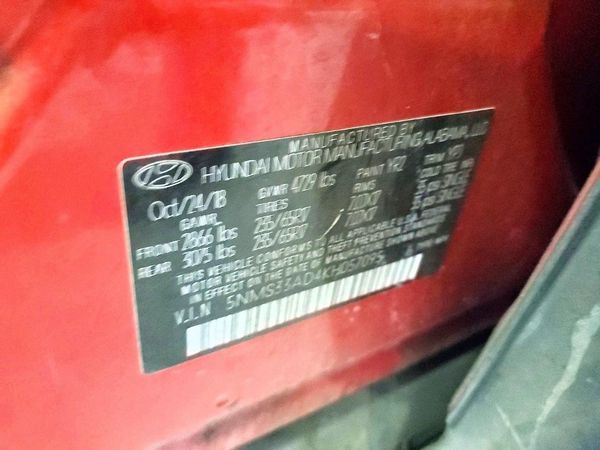 2019 HYUNDAI SANTA FE SEL, SEL Plus