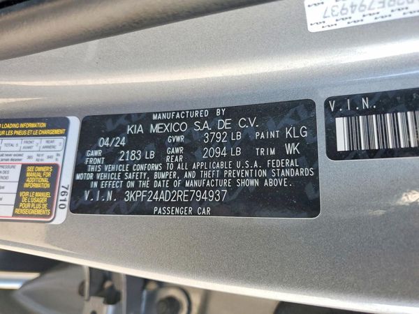 2024 KIA FORTE LX, LXS