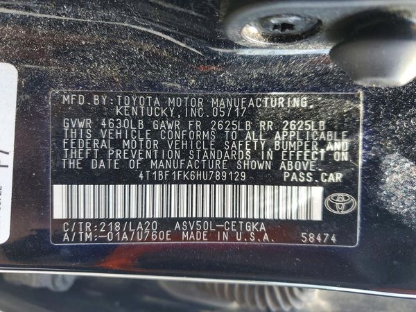 2017 TOYOTA CAMRY