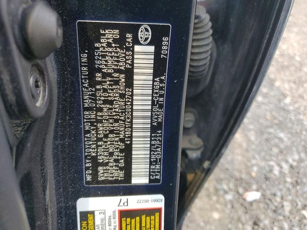 2012 TOYOTA CAMRY SOLA Hybrid