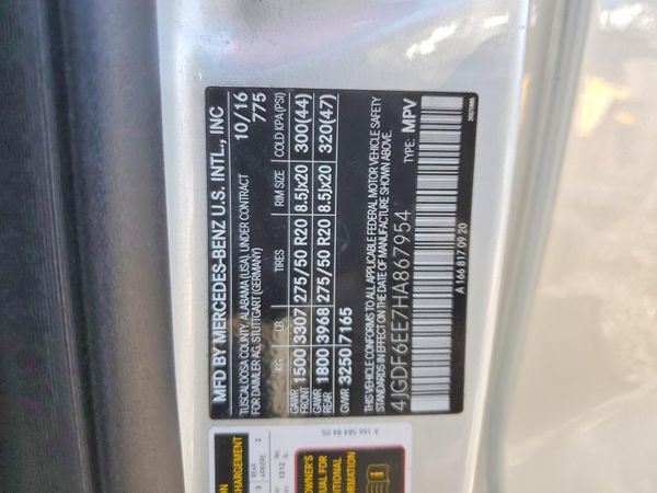 2017 MERCEDES-BENZ GLS GLS450-4M — VINS