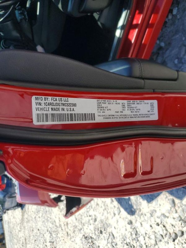 2021 DODGE DURANGO GT — VINS