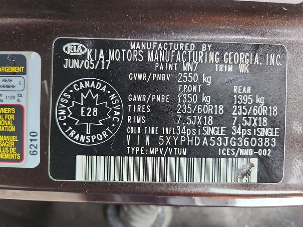 2018 KIA SORENTO EX