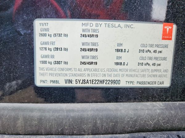 2017 TESLA MODEL S