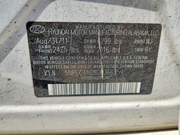 2012 HYUNDAI SONATA Middle level