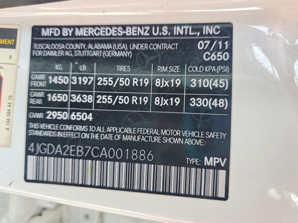 2012 MERCEDES-BENZ ML ML350 BLUETEC 4-MATIC