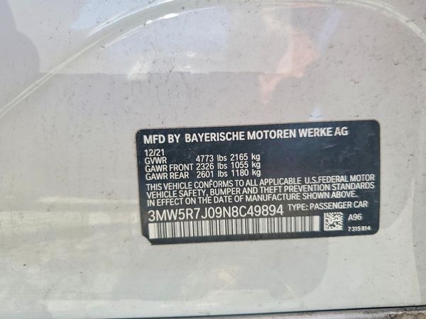 2022 BMW 3 SERIES xDrive — VINS