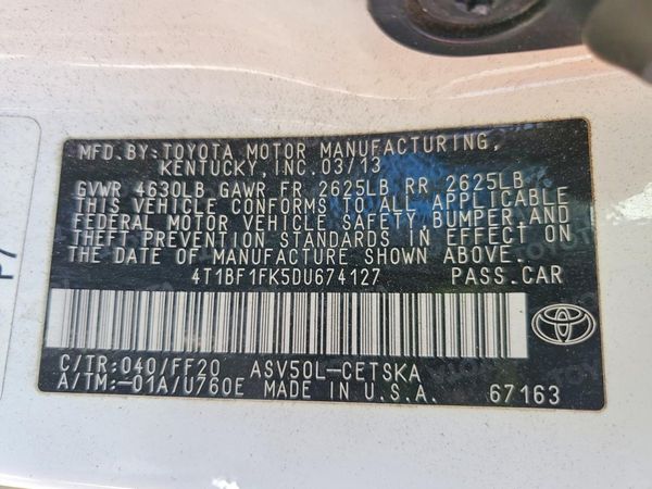 2013 TOYOTA CAMRY
