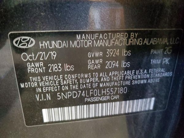 2020 HYUNDAI ELANTRA SE