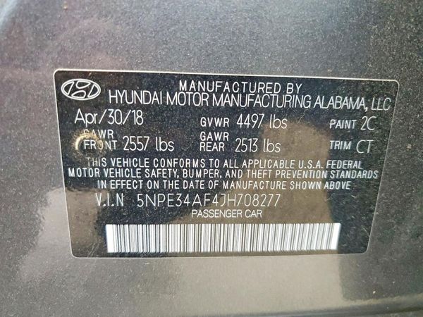 2018 HYUNDAI SONATA