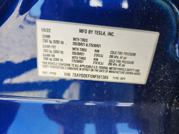 2022 TESLA MODEL Y