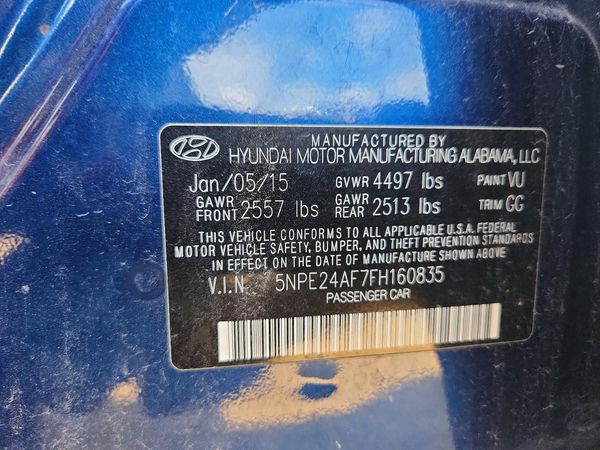 2015 HYUNDAI SONATA SE, ECO