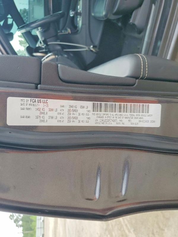 2015 JEEP GRAND CHEROKEE OVERLAND 4X2