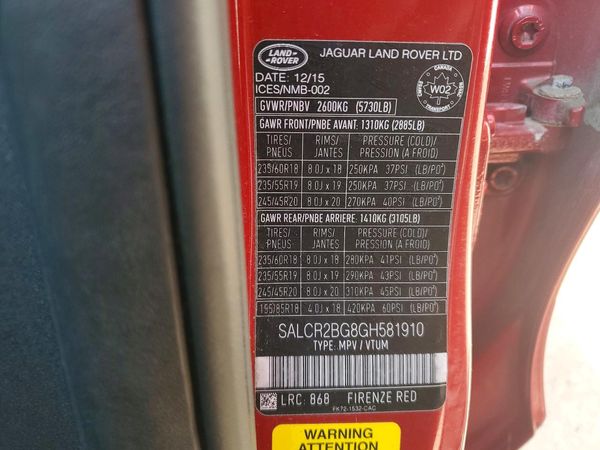 2016 LAND ROVER DISCOVERY HSE