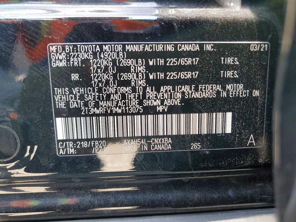 2021 TOYOTA RAV4 LE HV