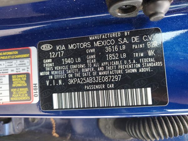 2018 KIA RIO 5-DOOR LX, S