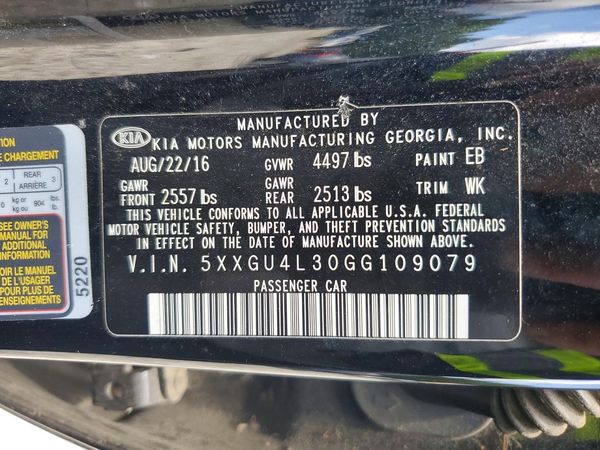2016 KIA OPTIMA GLS, JSL