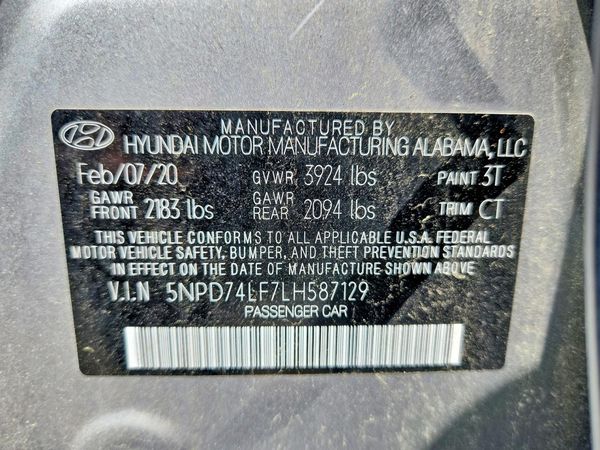 2020 HYUNDAI ELANTRA SE