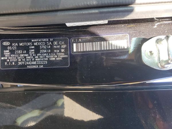2021 KIA FORTE FE, LXS