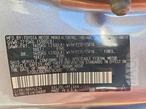 2017 TOYOTA SIENNA