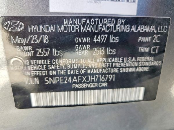 2018 HYUNDAI SONATA SE, Eco