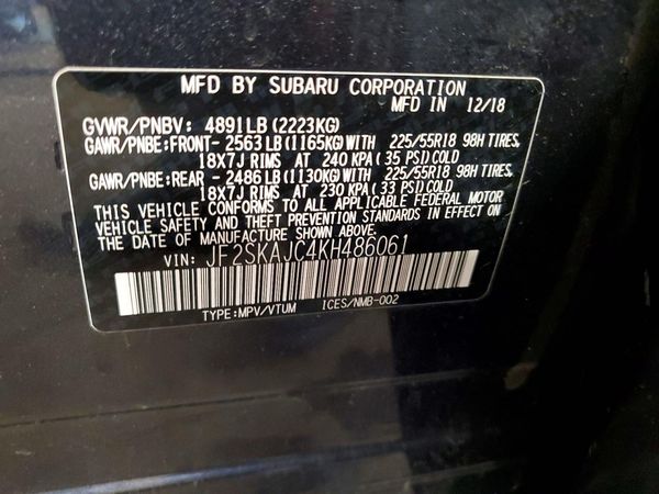 2019 SUBARU FORESTER Sport Base+ES+SMART