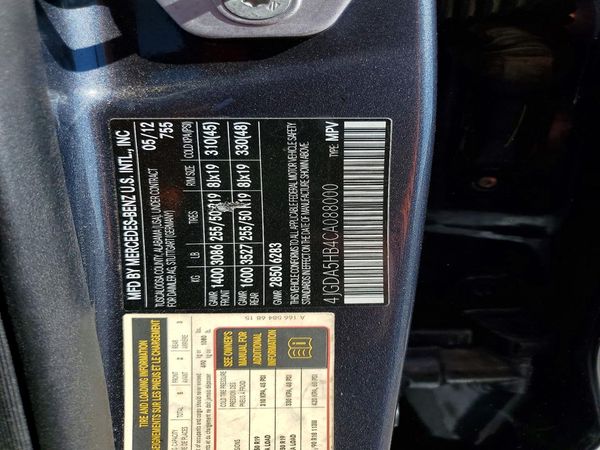 2012 MERCEDES-BENZ ML ML350 4-MATIC