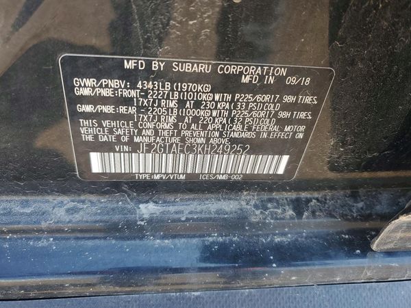 2019 SUBARU CROSSTREK
