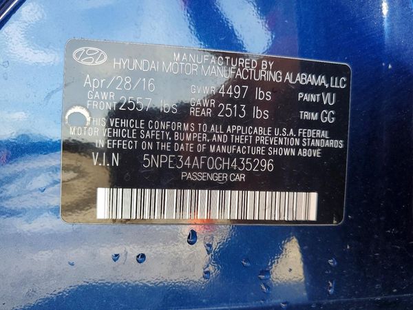 2016 HYUNDAI SONATA